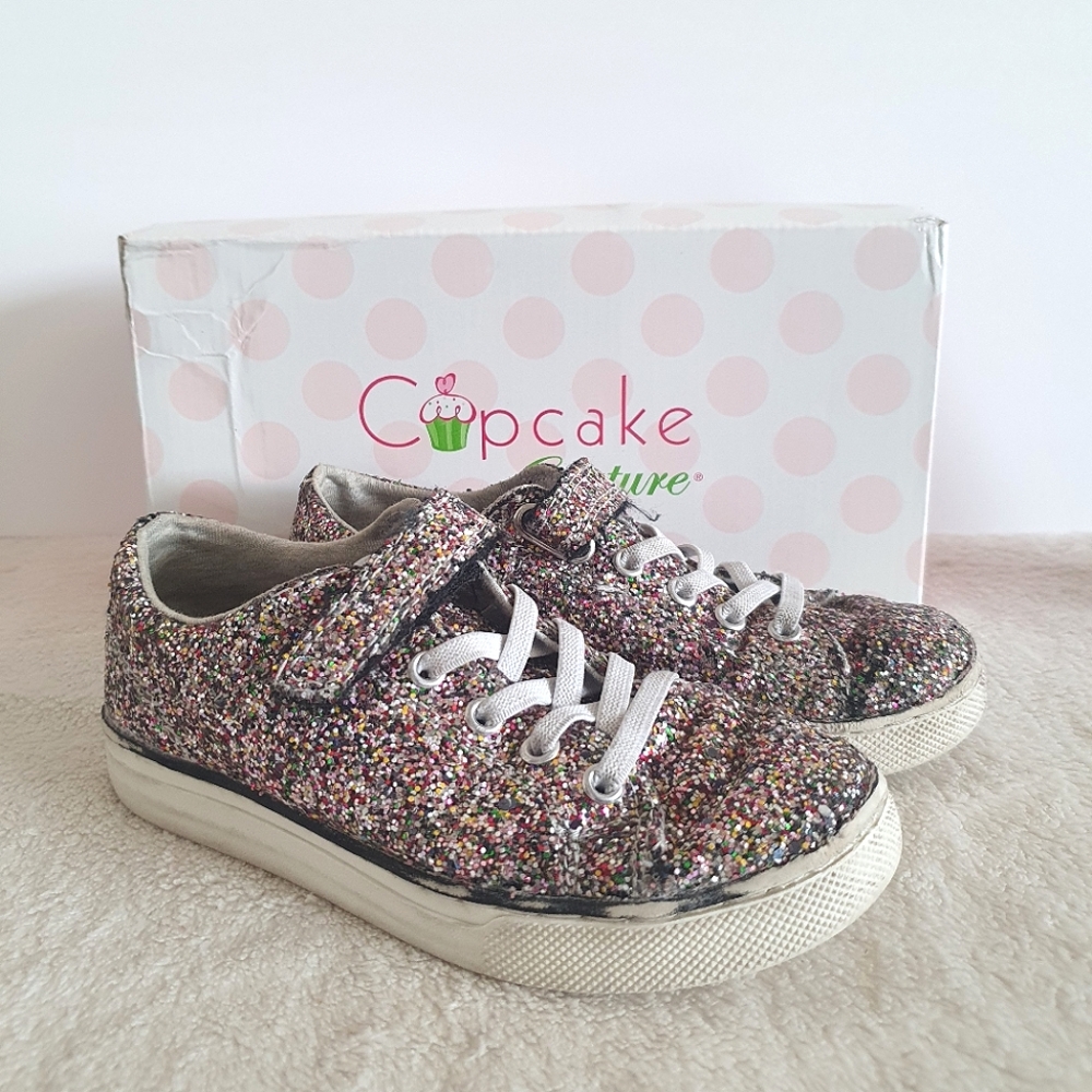 Cupcake Couture Multicolor Silver Girl's Shoes Sz 12